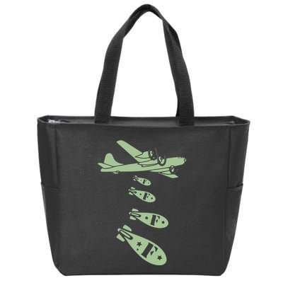 Bomber Dropping Bombs Zip Tote Bag