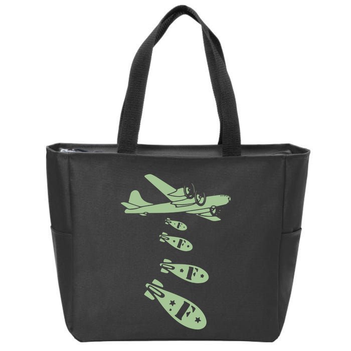 Bomber Dropping Bombs Zip Tote Bag