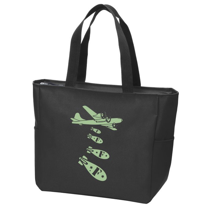 Bomber Dropping Bombs Zip Tote Bag