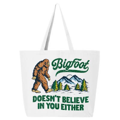 Bigfoot Doesn't Believe In You Either Funny Sasquatch Retro 25L Jumbo Tote