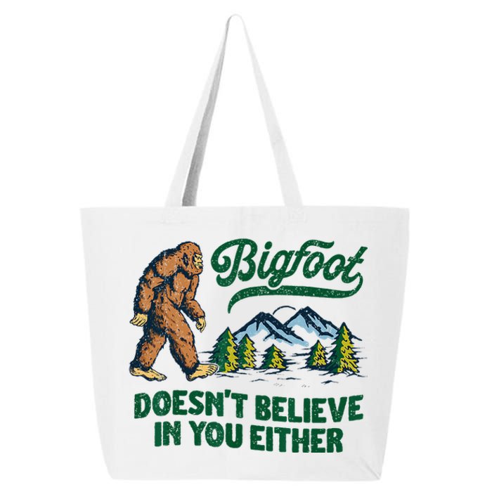 Bigfoot Doesn't Believe In You Either Funny Sasquatch Retro 25L Jumbo Tote