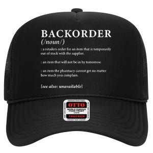 Backorder Definition High Crown Mesh Back Trucker Hat