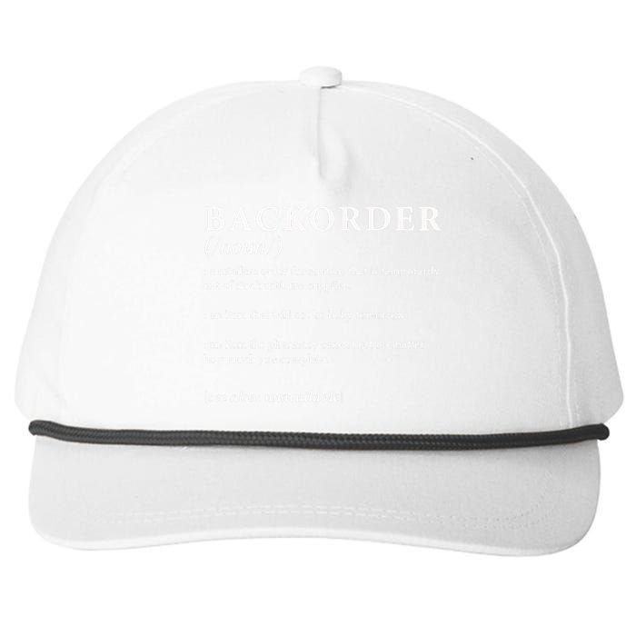 Backorder Definition Snapback Five-Panel Rope Hat