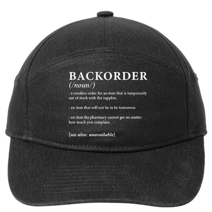 Backorder Definition 7-Panel Snapback Hat