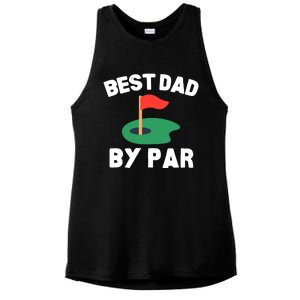 Best Dad By Par Golf Humor Father Ladies PosiCharge Tri-Blend Wicking Tank