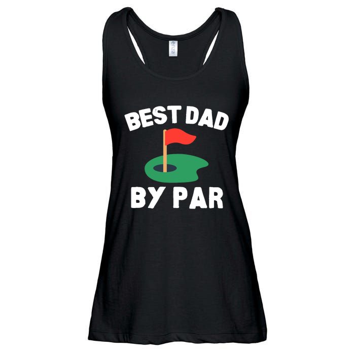 Best Dad By Par Golf Humor Father Ladies Essential Flowy Tank