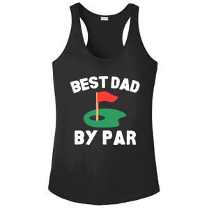 Best Dad By Par Golf Humor Father Ladies PosiCharge Competitor Racerback Tank