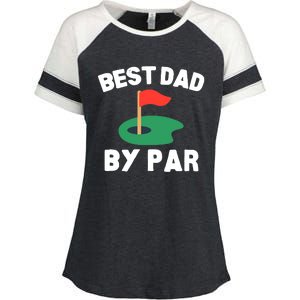 Best Dad By Par Golf Humor Father Enza Ladies Jersey Colorblock Tee