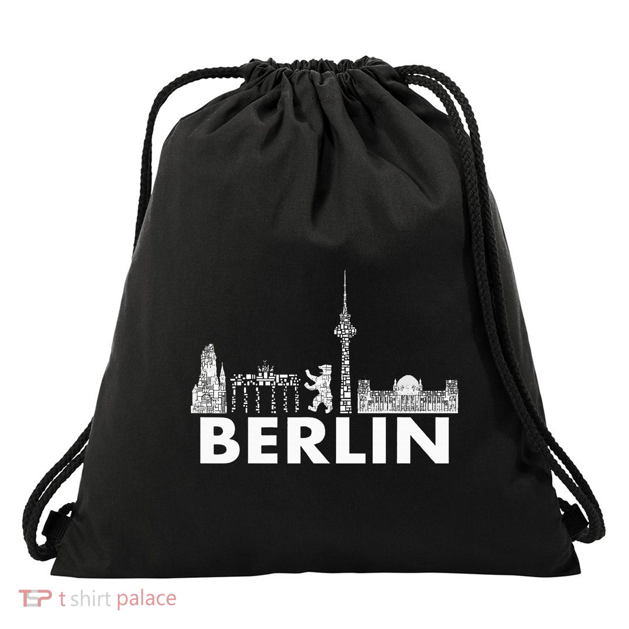 Berlin Design Berlin Bear I Love Berlin Drawstring Bag