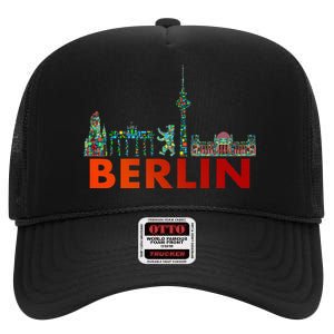 Berlin Design Berlin Bear I Love Berlin High Crown Mesh Back Trucker Hat