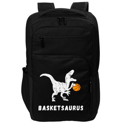 Basketball Dinosaur Baller T-rex Dino Playing Basketball Impact Tech Backpack