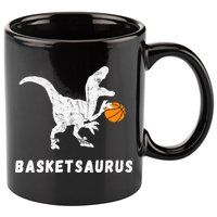 Basketball Dinosaur Baller T-rex Dino Playing Basketball 11oz C Handle Ceramic Mug