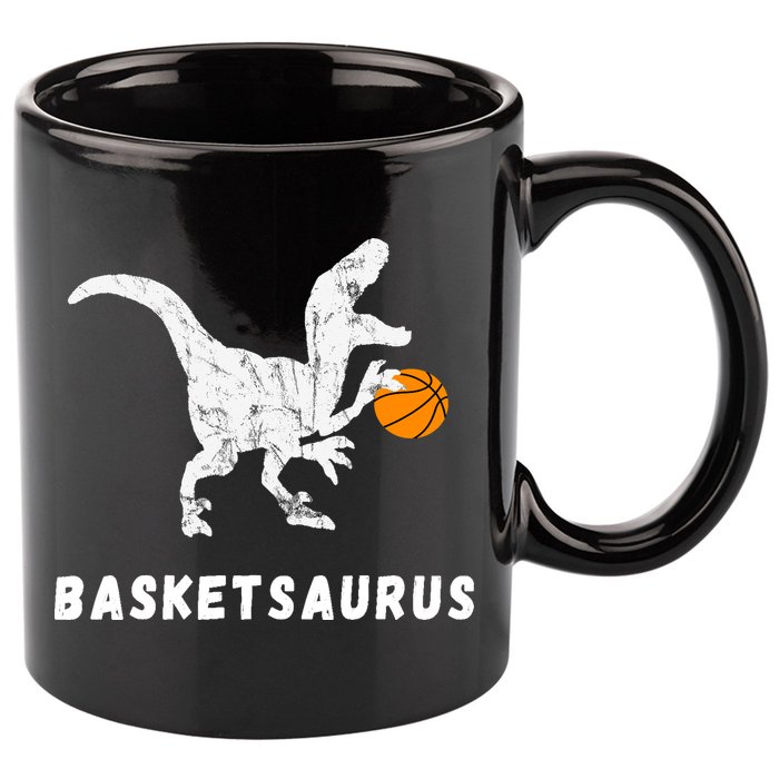 Basketball Dinosaur Baller T-rex Dino Playing Basketball 11oz C Handle Ceramic Mug