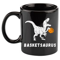 Basketball Dinosaur Baller T-rex Dino Playing Basketball 11oz C Handle Ceramic Mug