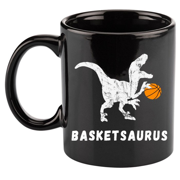 Basketball Dinosaur Baller T-rex Dino Playing Basketball 11oz C Handle Ceramic Mug