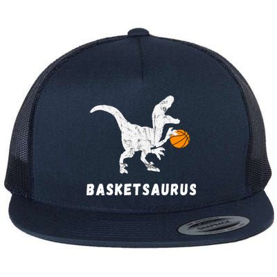 Basketball Dinosaur Baller T-rex Dino Playing Basketball Flatbill Hat