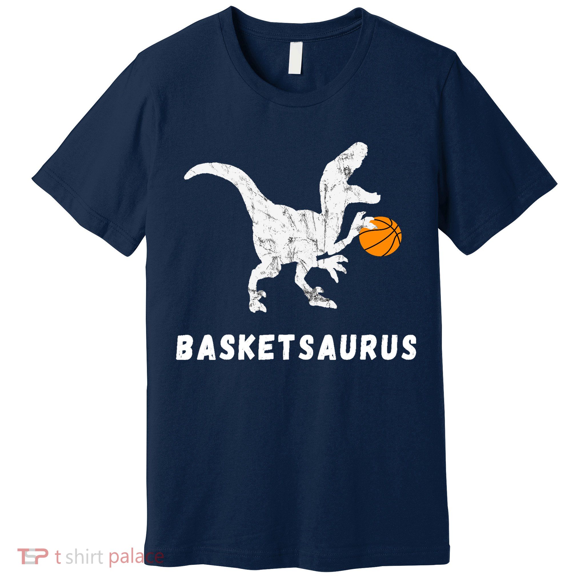 Basketball Dinosaur Baller T-rex Dino Playing Basketball Premium T-Shirt
