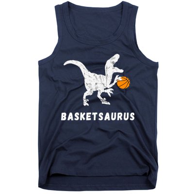 Basketball Dinosaur Baller T-rex Dino Playing Basketball Tank Top