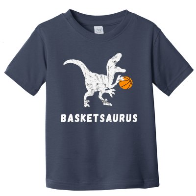 Basketball Dinosaur Baller T-rex Dino Playing Basketball Toddler T-Shirt