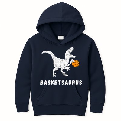 Basketball Dinosaur Baller T-rex Dino Playing Basketball Kids Hoodie