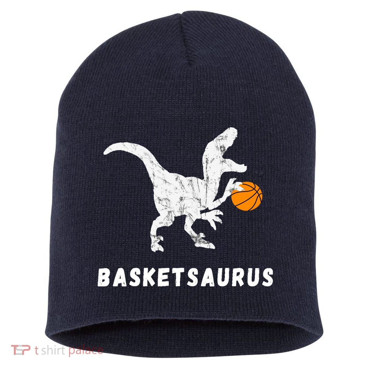 Basketball Dinosaur Baller T-rex Dino Playing Basketball Short Acrylic Beanie