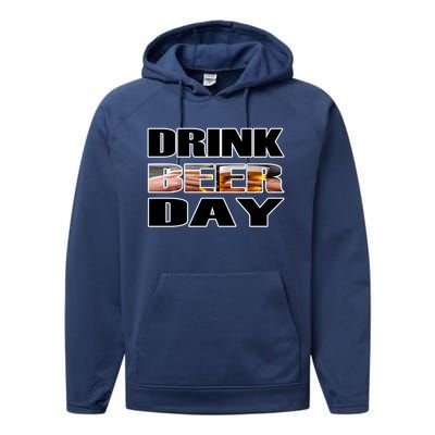 Beer Day Beer Lovers Hops National Beer Day Gift Performance Fleece Hoodie