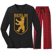 Berlin Design Berlin Bear I Love Berlin Women's Long Sleeve Flannel Pajama Set 