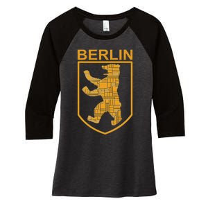 Berlin Design Berlin Bear I Love Berlin Women's Tri-Blend 3/4-Sleeve Raglan Shirt