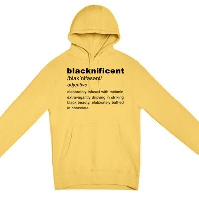 Blacknificent Definition Black History Month Gift Premium Pullover Hoodie