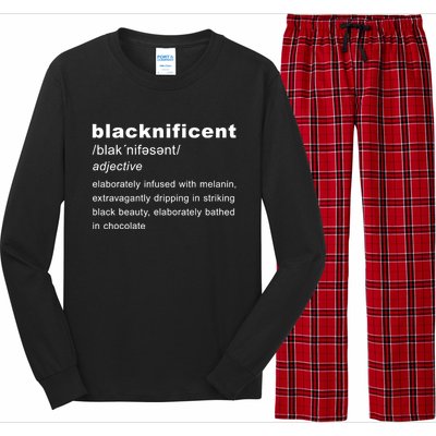 Blacknificent Definition Black History Month Gift Long Sleeve Pajama Set