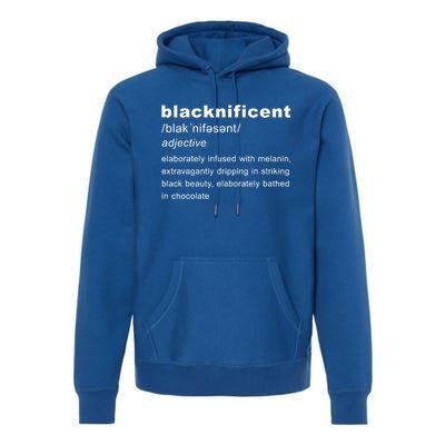 Blacknificent Definition Black History Month Gift Premium Hoodie