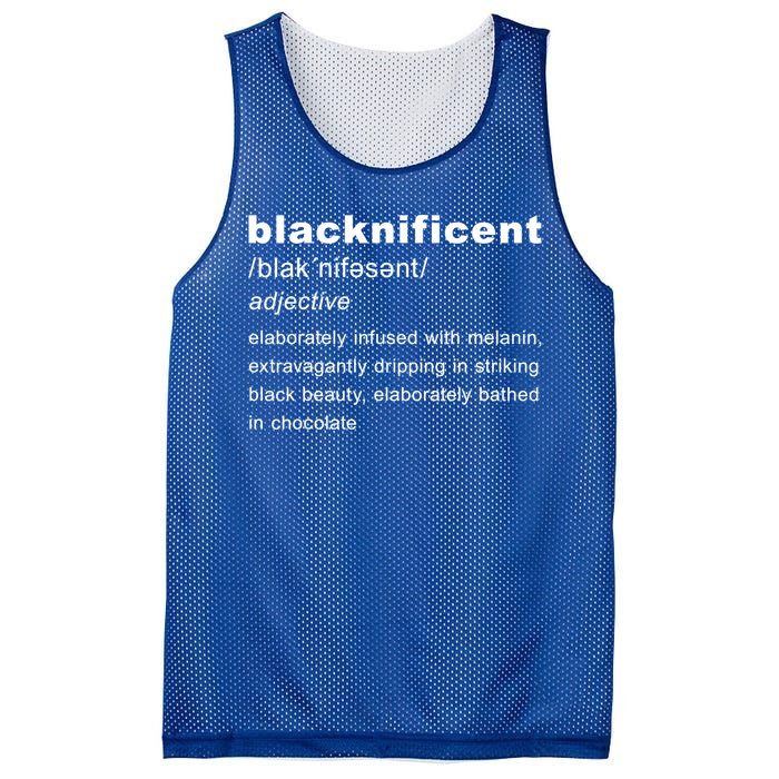 Blacknificent Definition Black History Month Gift Mesh Reversible Basketball Jersey Tank