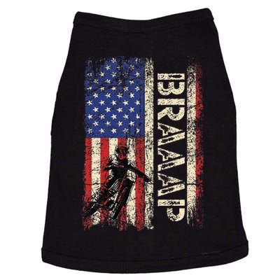 Braaap Dirt Bike USA American Flag Motocross Biker Doggie Tank