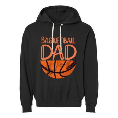 Basketball Dad Basketball Player Vintage Basketball Garment-Dyed Fleece Hoodie