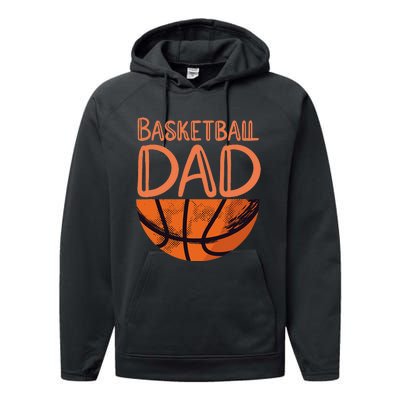 Basketball Dad Basketball Player Vintage Basketball Performance Fleece Hoodie