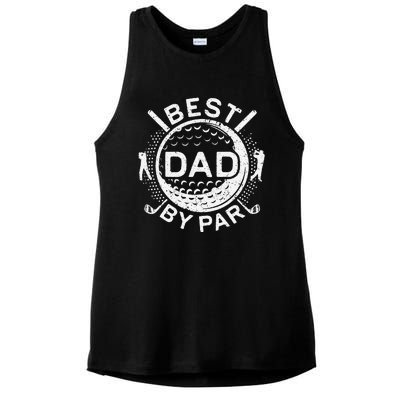 Best Dad By Par Golf Lover Fathers Day Ladies PosiCharge Tri-Blend Wicking Tank