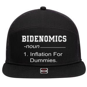 Bidenomics Definition Biden Economic Funny Antibiden 7 Panel Mesh Trucker Snapback Hat