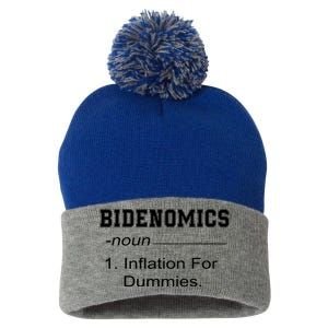 Bidenomics Definition Biden Economic Funny Antibiden Pom Pom 12in Knit Beanie