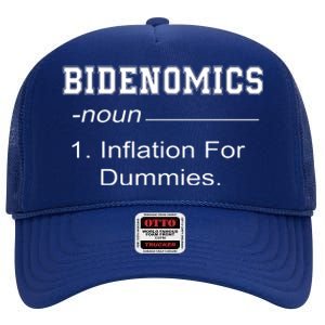 Bidenomics Definition Biden Economic Funny Antibiden High Crown Mesh Back Trucker Hat