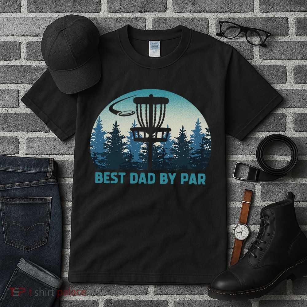 Best Dad By Par Funny Disc Golf Frisbee Golfer Father's Day Tall T-Shirt