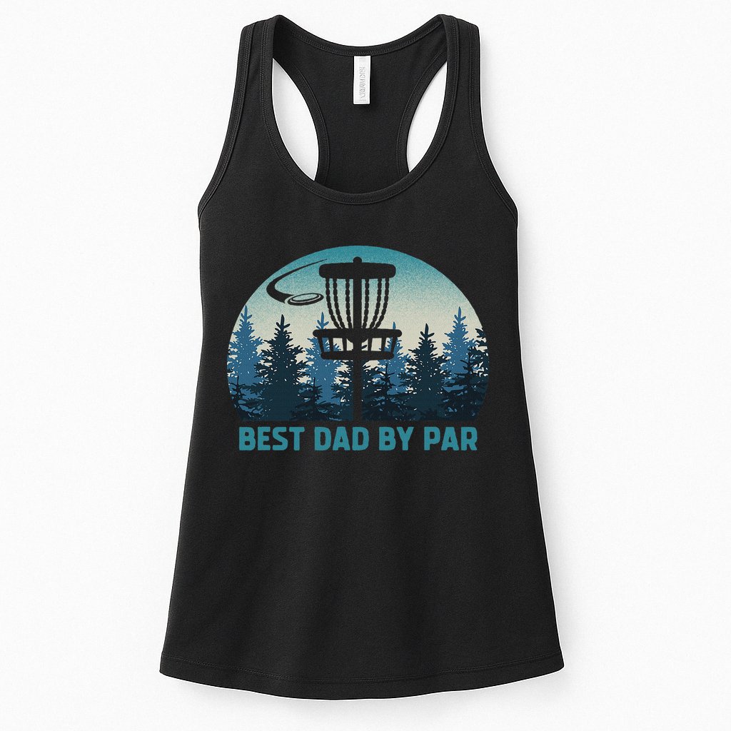 Best Dad By Par Funny Disc Golf Frisbee Golfer Father's Day Womens Tank Top
