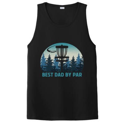 Best Dad By Par Funny Disc Golf Frisbee Golfer Father's Day PosiCharge Competitor Tank