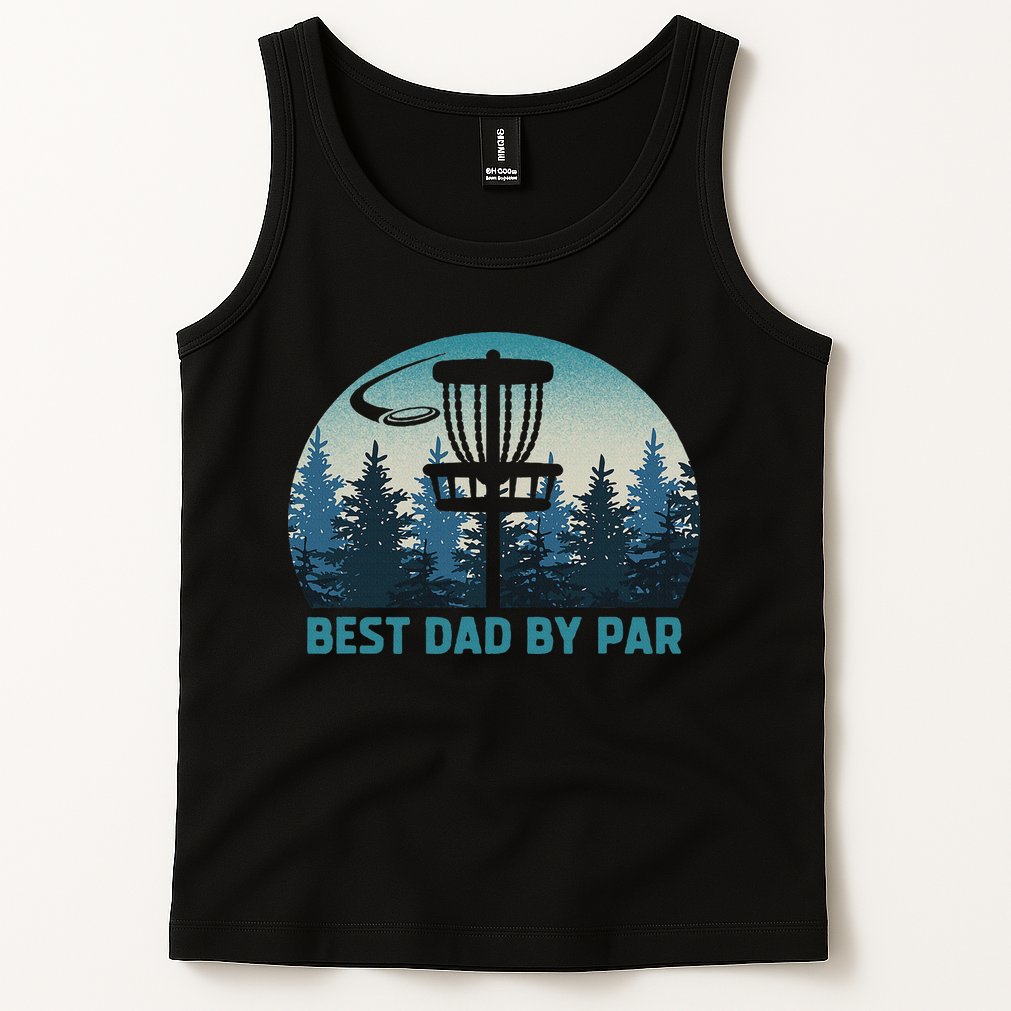 Best Dad By Par Funny Disc Golf Frisbee Golfer Father's Day Tank Top