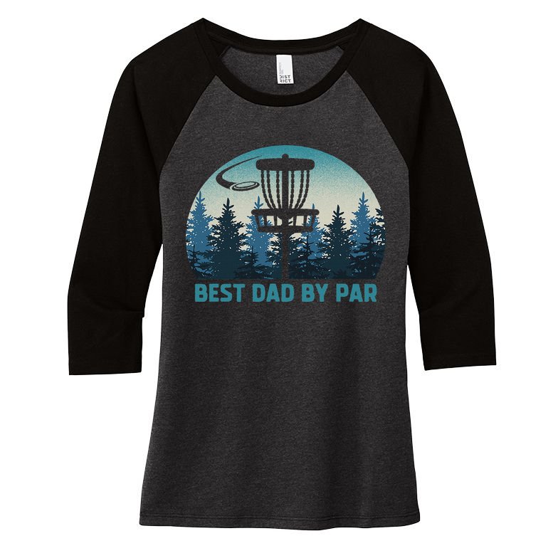 Best Dad By Par Funny Disc Golf Frisbee Golfer Father's Day Women's Tri-Blend 3/4-Sleeve Raglan Shirt