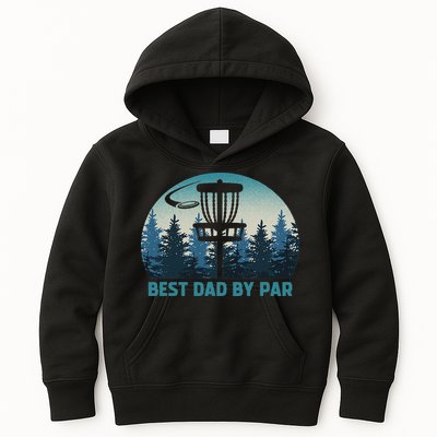 Best Dad By Par Funny Disc Golf Frisbee Golfer Father's Day Kids Hoodie