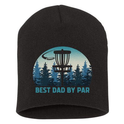 Best Dad By Par Funny Disc Golf Frisbee Golfer Father's Day Short Acrylic Beanie