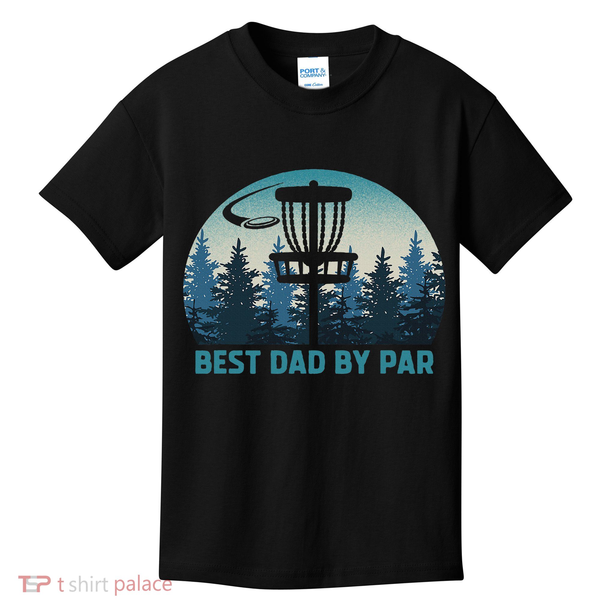 Best Dad By Par Funny Disc Golf Frisbee Golfer Father's Day Kids T-Shirt