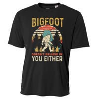 Bigfoot Doesnt Believe In You Either Funny Sasquatch Vintage Cooling Performance Crew T-Shirt