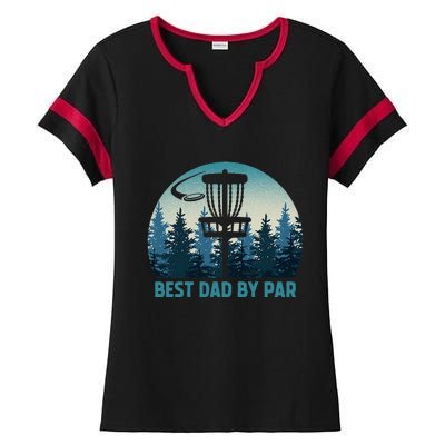 Best Dad By Par Funny Disc Golf Frisbee Golfer Fathers Day Ladies Halftime Notch Neck Tee