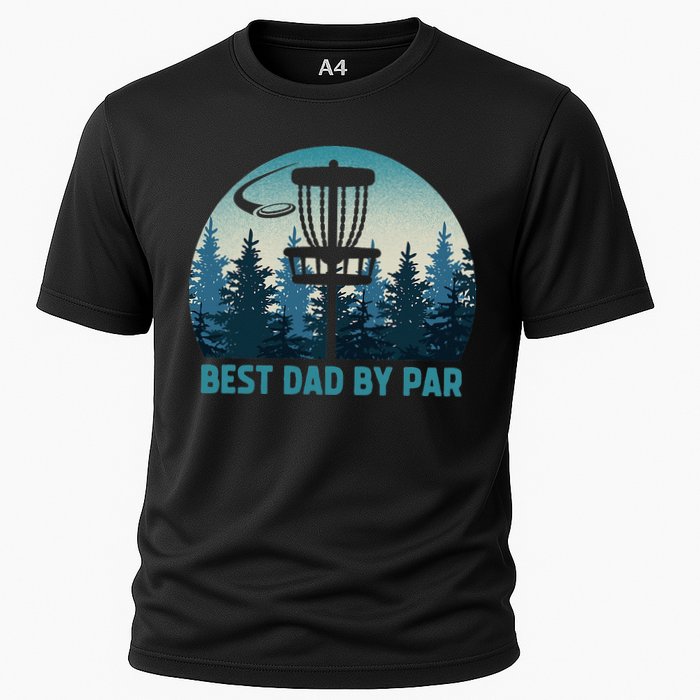 Best Dad By Par Funny Disc Golf Frisbee Golfer Fathers Day Cooling Performance Crew T-Shirt